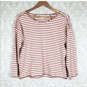 Madewell Striped Chart Tee Long Sleeve Red Cream
